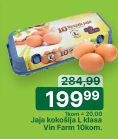 Jaja kokošija L klasa Vin Farm 10kom.