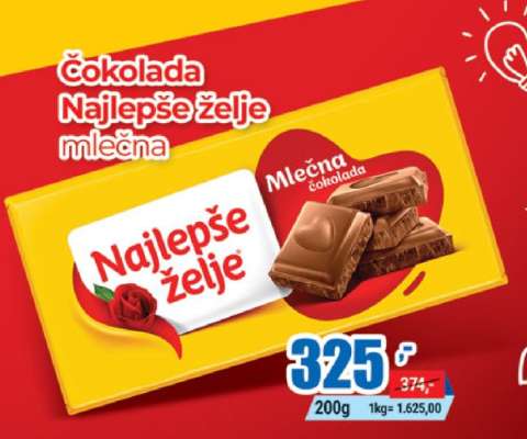 Čokolada Najlepše želje mlečna
