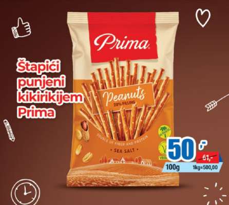 Štapići punjeni kikirikijem Prima