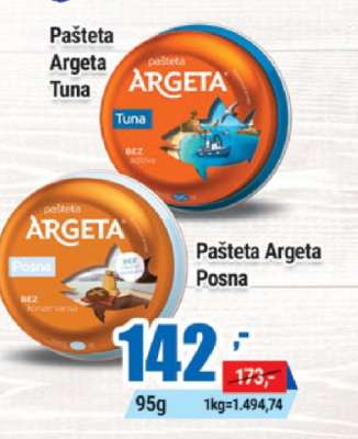 Pašteta Argeta Posna