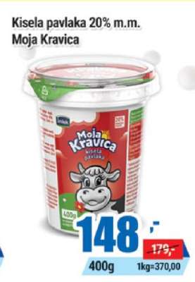 Kisela pavlaka 20% m.m. Moja Kravica