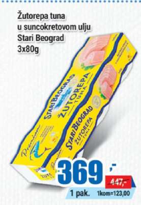 Žutorepa tuna u suncokretovom ulju