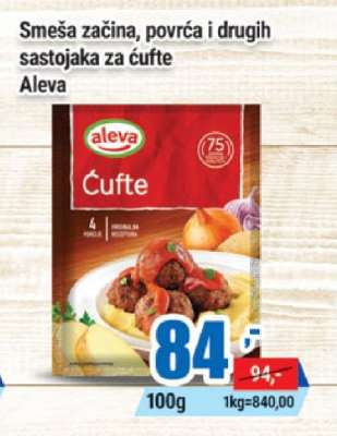 Smeša začina, povrća i drugih sastojaka za ćufte Aleva