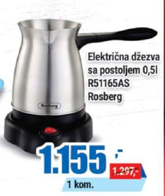 Električna džezva sa postoljem 0,5l R51165AS Rosberg