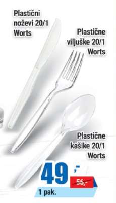 Plastične kašike 20/1 Worts