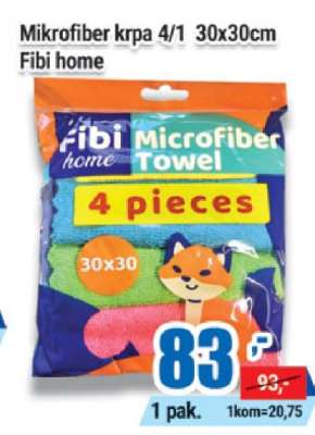 Mikrofiber krpa 4/1 30x30cm
