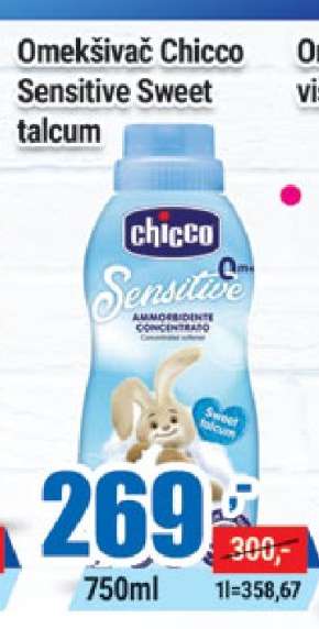 Omekšivač Chicco Sensitive Sweet talcum