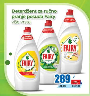 Deterdžent za ručno pranje posuđa Fairy