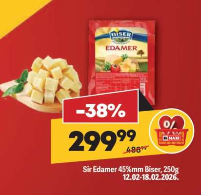 Sir Edamer 45%mm Biser, 250g