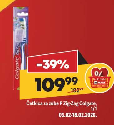 Četkica za zube P Zig-Zag Colgate, 1/1
