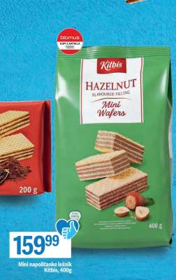 Mini napolitanke lešnik Kitbis, 400g