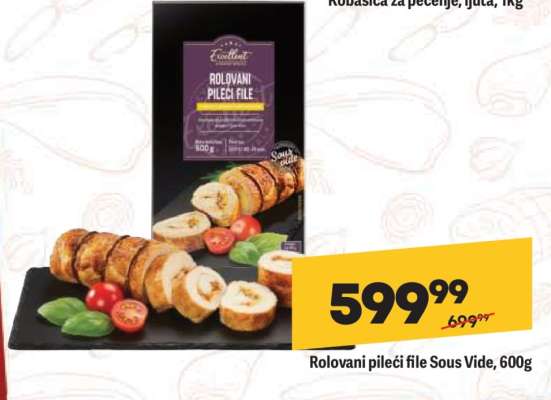 Rolovani pileći file Sous Vide, 600g