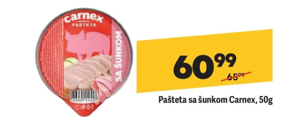 Pašteta sa šunkom Carnex, 50g