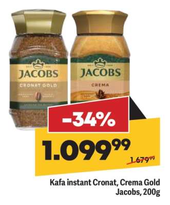 Kafa instant Cronat, Crema Gold Jacobs, 200g