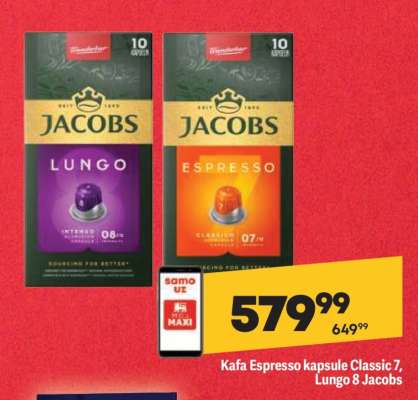Kafa Espresso kapsule Classic 7, Lungo 8 Jacobs