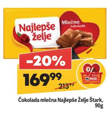 Čokolada mlečna Najlepše želje Štark 90g