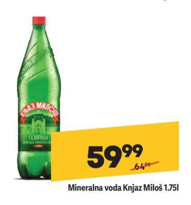 Mineralna voda Knjaz Miloš, 1.75l