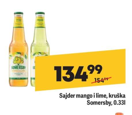 Sajder mango i lime, kruška Somersby, 0.33l