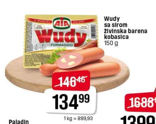 Wudy sa sirom živilnska barena kobasica