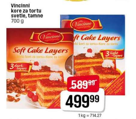 Vincinni kore za tortu svetle, tamne