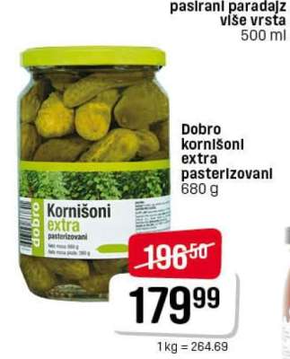 Dobro kornišoni extra pasterizovani