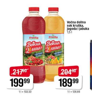 Voćna dolina sok kruška, jagoda i jabuka