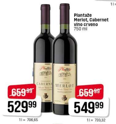 Plantaže Merlot, Cabernet vino crveno
