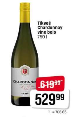 Tikveš Chardonnay vino belo 750 ml