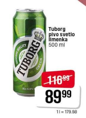 Tuborg pivo svetlo limenka