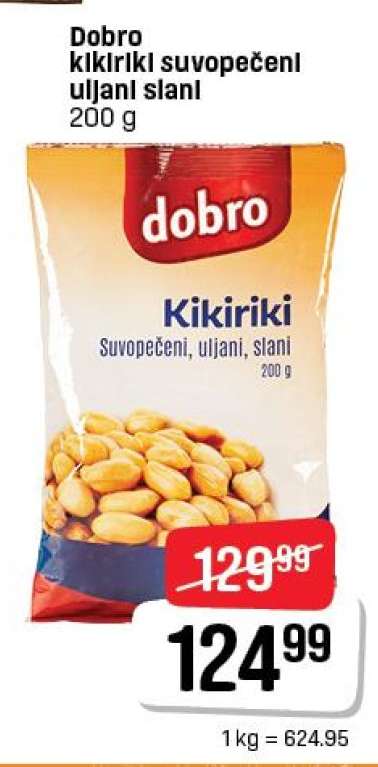 Dobro kikiriki suvopečeni uljani slani