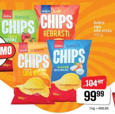Dobro čips više vrsta 150 g