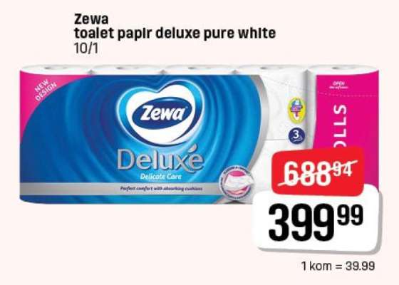 Zewa toaleta papír deluxe pure white