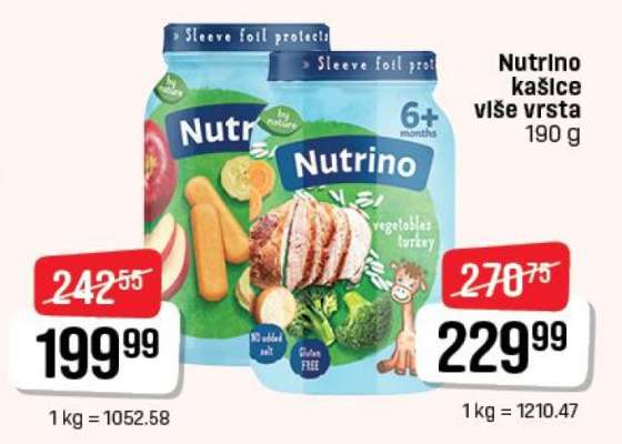 Nutrino kašice više vrsta 190 g