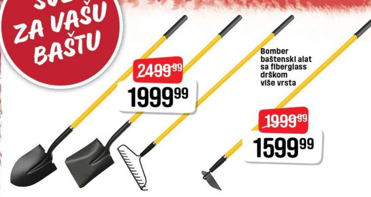 Bomber baštenski alat sa fiberglass drškom