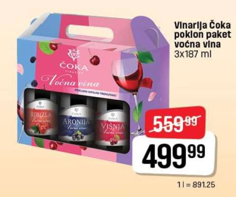 Vinarija Čoka poklon paket voćna vina