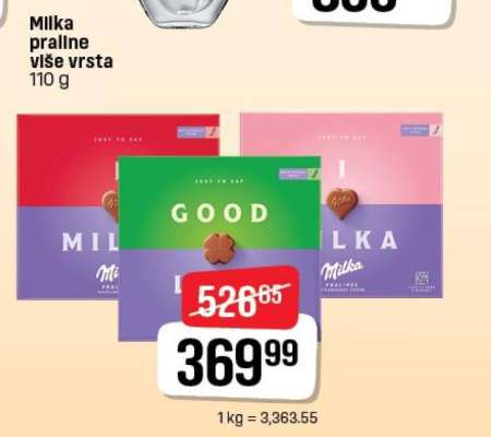 Milka praline više vrsta