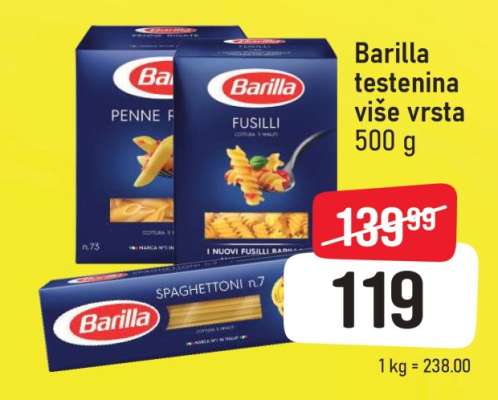 Barilla testenina vise vrsta
