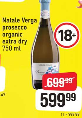 Natale Verga prosecco organic extra dry 750 ml