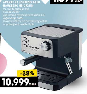 APARAT ZA ESPRESO KAFU HAUSBERG HB-3723IN