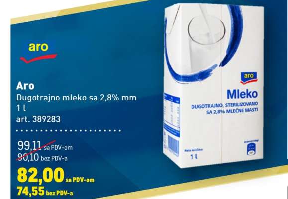 Aro Dugotrajno mleko sa 2,8% mm