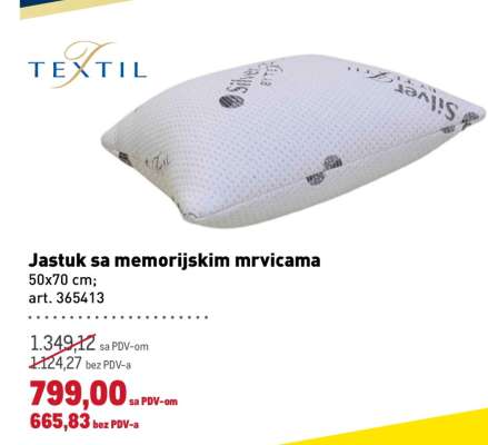 Jastuk sa memorijskim mrvicama