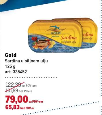 Gold Sardina u biljnom ulju