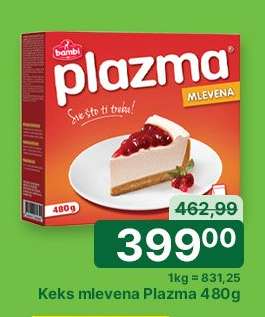 Keks mlevena Plazma 480g