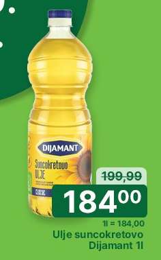 Ulje suncokretovo Dijamant 1l