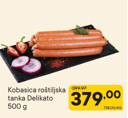 Kobasica roštiljska tanka Delikato 500 g