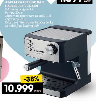 APARAT ZA ESPRESO KAFU HAUSBERG HB-3723IN