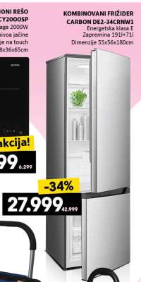 KOMBINOVANI FRIŽIDER CARBON DE2-34CRNW1