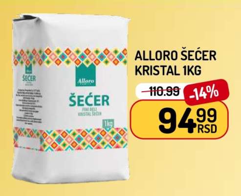 ALLORO ŠEĆER KRISTAL 1kg