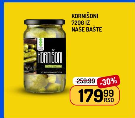 Kornišoni 720g iz Naše Bašte