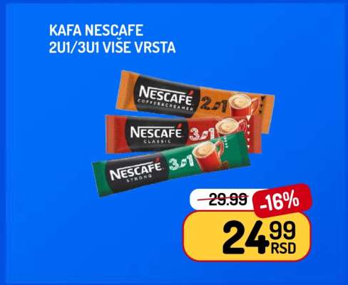 Kafa Nescafe 2u1, 3u1 više vrsta